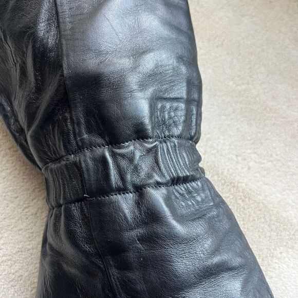 Zadig & Voltaire Paris Glimmer Black Leather Tall‎ Heeled Boots Women 5.5 EU 36 - Picture 3 of 16